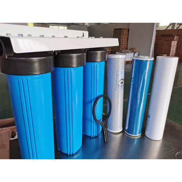 20inch UPVC 3 Stage Plastic Big Blue Cartridge Filters Housing For Water Treatment RO System